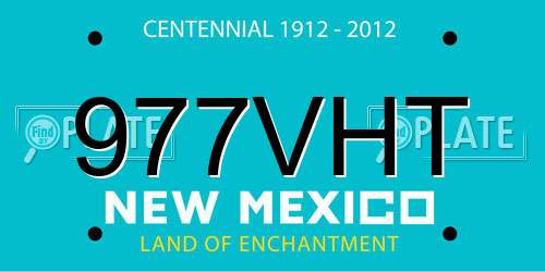 977VHT New Mexico License Plate