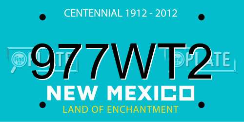 977WT2 New Mexico License Plate