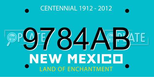 9784AB New Mexico License Plate