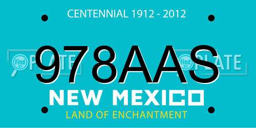 978AAS New Mexico License Plate