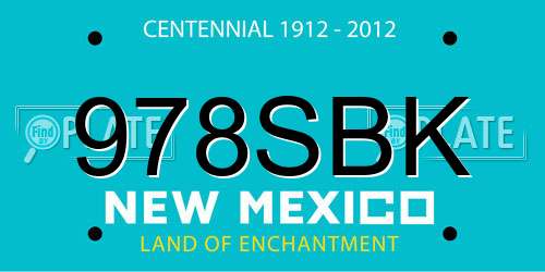 978SBK New Mexico License Plate
