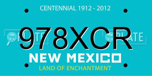 978XCR New Mexico License Plate