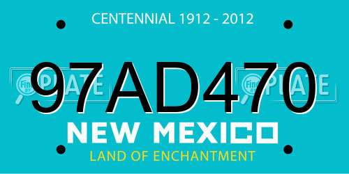 97AD470 New Mexico License Plate