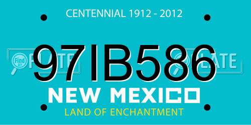 97IB586 New Mexico License Plate