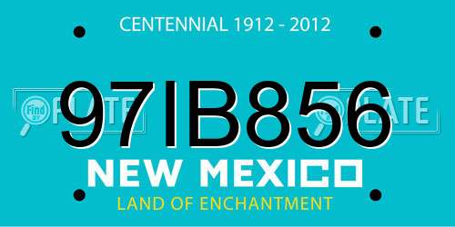 97IB856 New Mexico License Plate