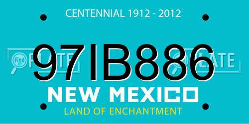 97IB886 New Mexico License Plate