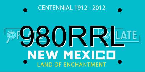 980RRL New Mexico License Plate