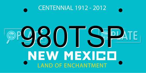 980TSP New Mexico License Plate