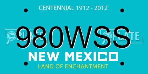 980WSS New Mexico License Plate