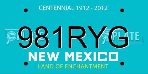 981RYG New Mexico License Plate