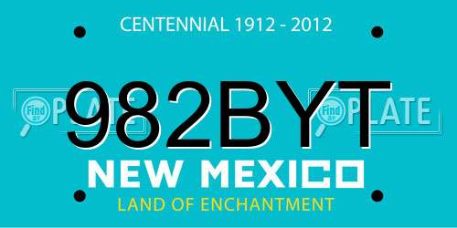 982BYT New Mexico License Plate
