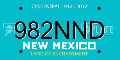 982NND New Mexico License Plate