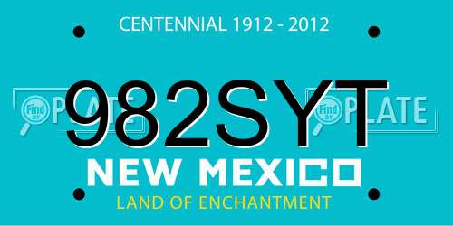 982SYT New Mexico License Plate