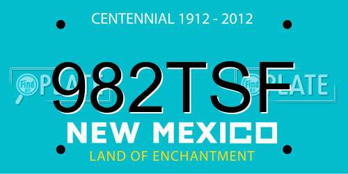 982TSF New Mexico License Plate