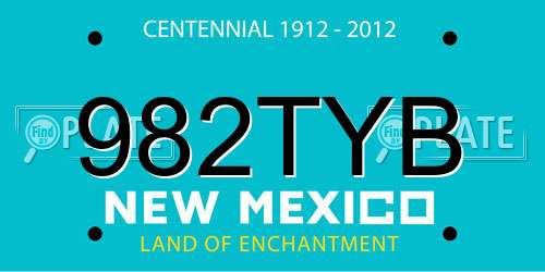 982TYB New Mexico License Plate