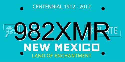 982XMR New Mexico License Plate