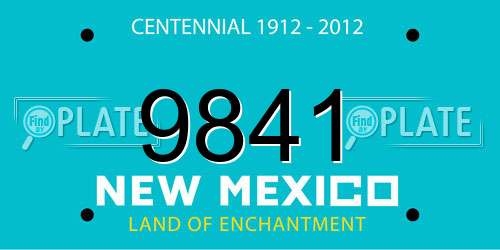 9841 New Mexico License Plate