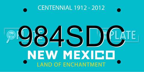 984SDC New Mexico License Plate