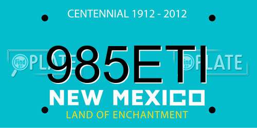 985ETI New Mexico License Plate