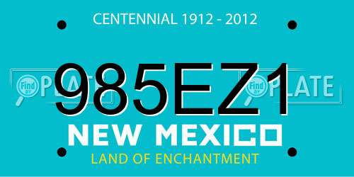 985EZ1 New Mexico License Plate