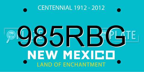 985RBG New Mexico License Plate