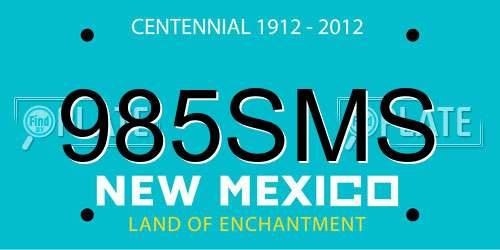 985SMS New Mexico License Plate