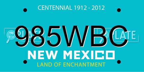 985WBC New Mexico License Plate