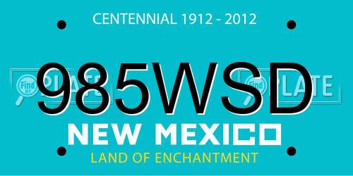 985WSD New Mexico License Plate