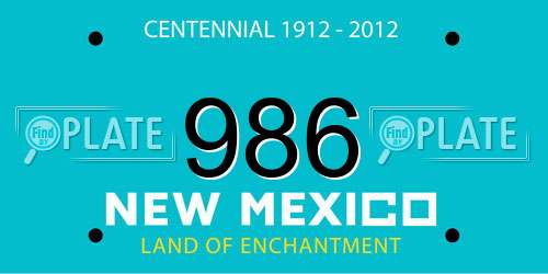 986 New Mexico License Plate