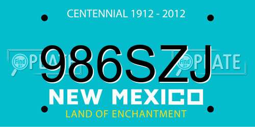 986SZJ New Mexico License Plate