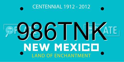 986TNK New Mexico License Plate