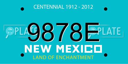 9878E New Mexico License Plate