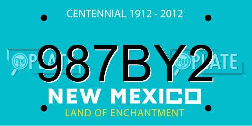 987BY2 New Mexico License Plate