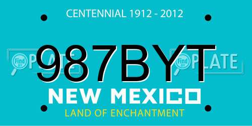 987BYT New Mexico License Plate