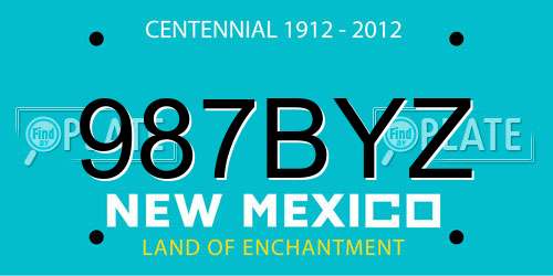 987BYZ New Mexico License Plate