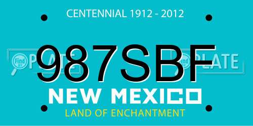 987SBF New Mexico License Plate