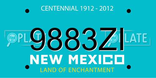 9883ZI New Mexico License Plate