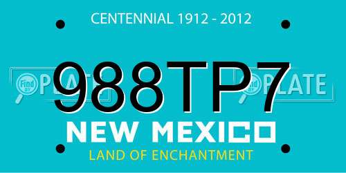 988TP7 New Mexico License Plate
