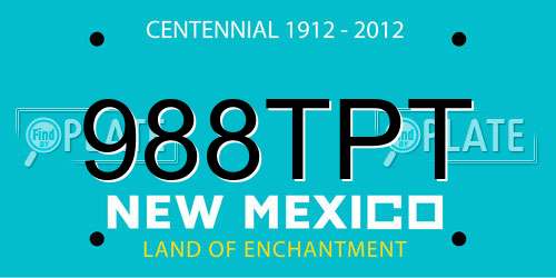 988TPT New Mexico License Plate