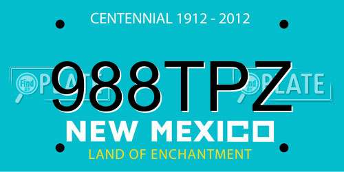 988TPZ New Mexico License Plate