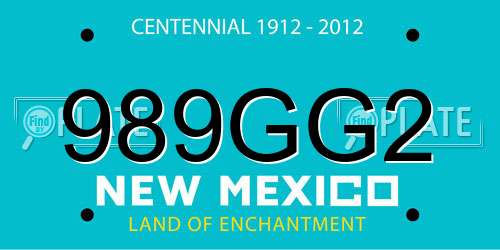 989GG2 New Mexico License Plate