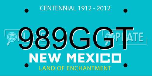 989GGT New Mexico License Plate