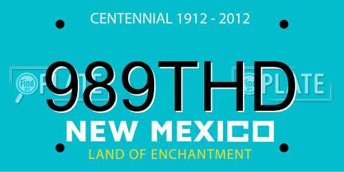 989THD New Mexico License Plate