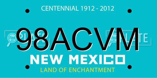 98ACVM New Mexico License Plate