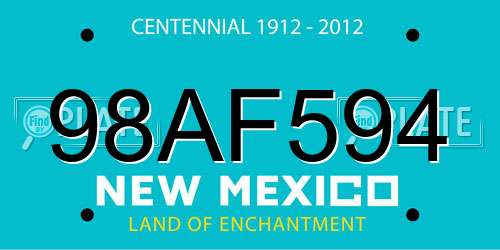 98AF594 New Mexico License Plate