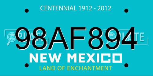 98AF894 New Mexico License Plate