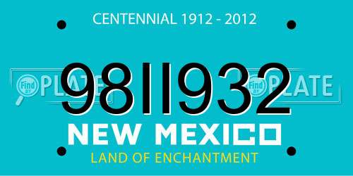 98II932 New Mexico License Plate