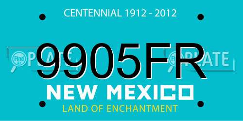 9905FR New Mexico License Plate