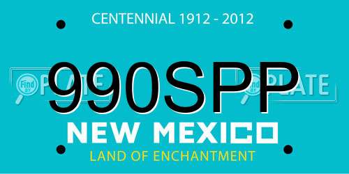 990SPP New Mexico License Plate