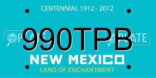 990TPB New Mexico License Plate